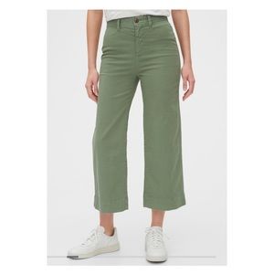 Gap High Rise Wide Leg Crop Pants in Olive
